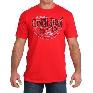 NEW CINCH men's logo short sleeve tee in red